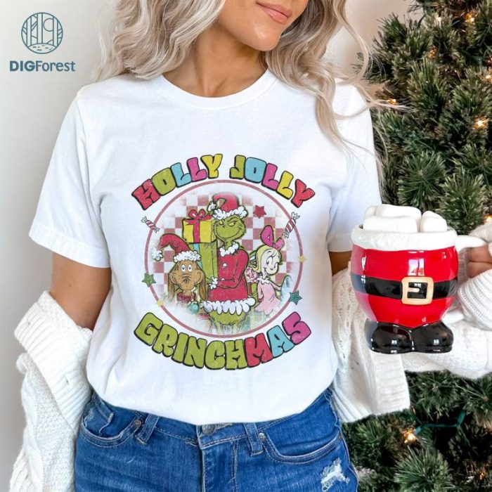 Grinchmas Holly Jolly Christmas Shirt, Grinchmas Christmas Vintage Png, Merry Grinchmas Png, Christmas Movie, Xmas Gifts , Digital Download