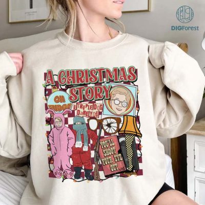 Retro Christmas Story Shoot Your Eye Out Png, A Christmas Story Christmas Movie Sweatshirt, Ralphie Christmas Shirt, Leg Lamp Shirt
