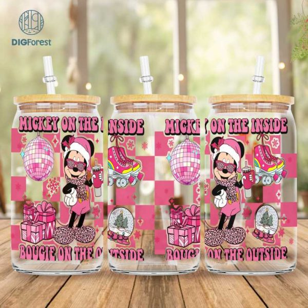 Disneyland Christmas 16oz Glass Can Wrap PNG, Disney Xmas Libbey Can Wrap, Mouse And Friends Can Wrap, Christmas Glass Can Wrap, Xmas Libbey Wrap