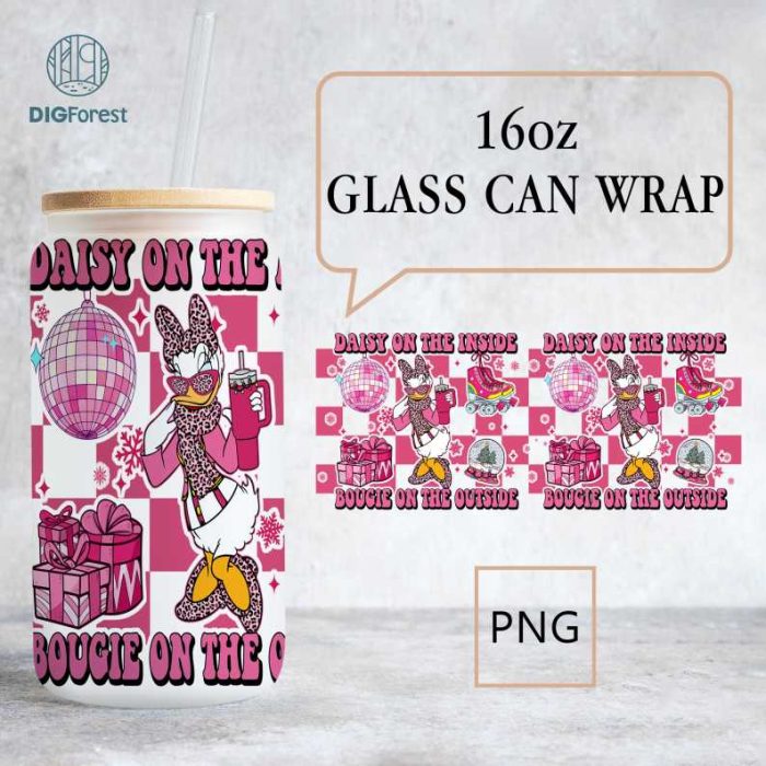 Disneyland Christmas 16oz Glass Can Wrap PNG, Disney Christmas Glass Can Wrap, Xmas Libbey Wrap, Xmas Libbey Can Wrap, Mouse And Friends Can Wrap