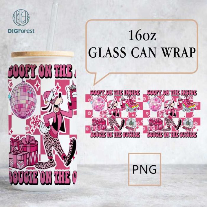 Disneyland Christmas 16oz Glass Can Wrap PNG, Xmas Libbey Can Wrap, Mouse And Friends Can Wrap, Disney Christmas Glass Can Wrap, Xmas Libbey Wrap