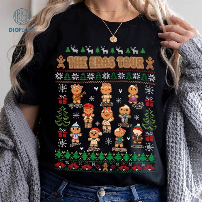 Gingerbread Era Tour Ugly Png, Christmas Taylor's Version Shirt, Taylor Swift Christmas Shirt, Christmas Tree Farm Shirt, The Eras Tour