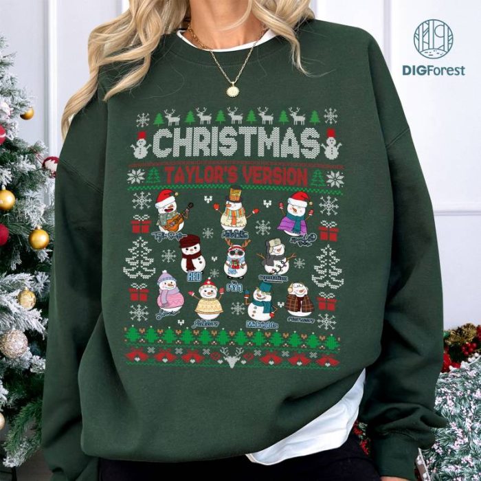 Christmas Taylor's Version Png, Taylor Swift Christmas Shirt, TS Shirt, Taylor Christmas Shirt, The Eras Tour, Swiftie Fan Tee, Digital Download