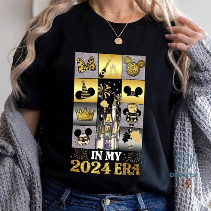 Disney Happy New Year In My 2024 Era Disneyland PNG, Disneyland Happy New Year Shirt, Family Vacation shirt, New Year Eve, Mickey & Friend