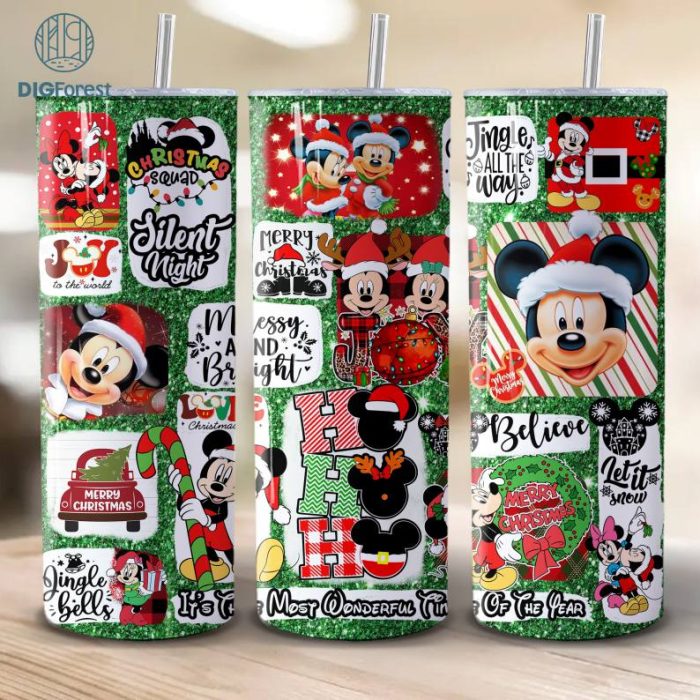 Christmas Mouse Tumbler Design 20oz Tumbler, Mickey Friends Christmas 20 Oz Tumbler Wrap PNG, Mickey Mouse Christmas Png, Instant Download