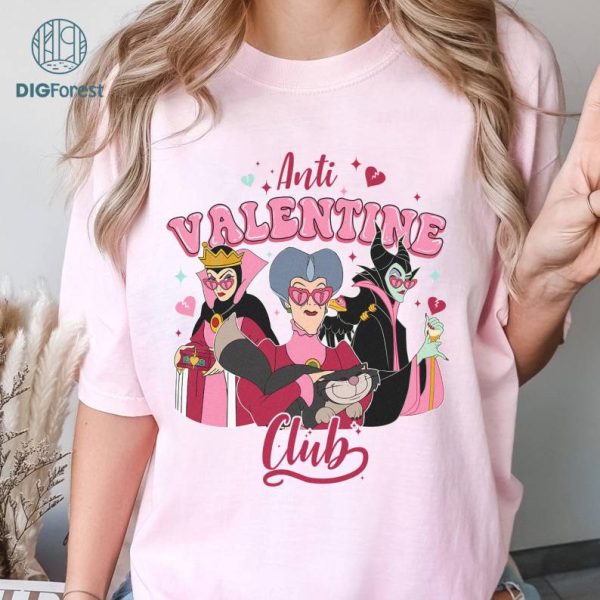 Disney Anti Valentine Club Shirt | Villains Valentine Sweatshirt | Evil Queen Lady Tremaine Maleficent Shirt | Villains Shirt | Valentine Gifts