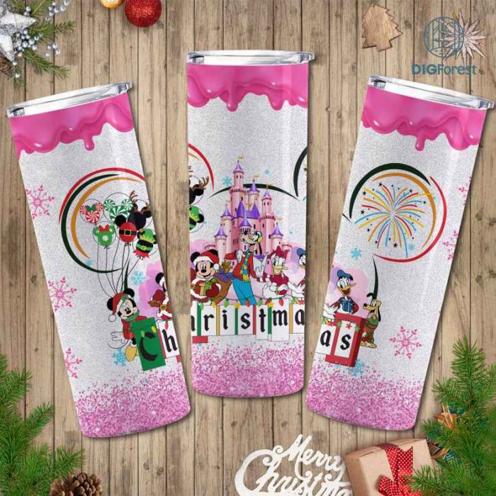 Disney Mickey And Friends Christmas Characters Friends 20oz Tumbler Wrap | Cute Mouse Friends Christmas | Magic Kingdom Png | DisneyWorld Xmas Christmas PNG