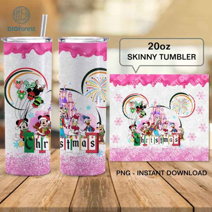 Disney Mickey And Friends Christmas Characters Friends 20oz Tumbler Wrap | Cute Mouse Friends Christmas | Magic Kingdom Png | DisneyWorld Xmas Christmas PNG