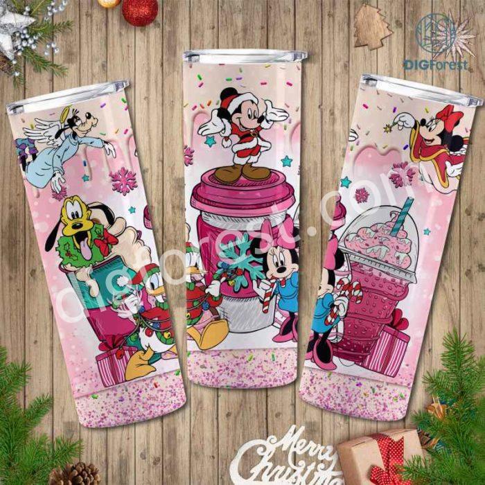 Disney Mickey And Friends Christmas Characters Friends 20oz Tumbler Wrap | Cute Mouse Friends Christmas | Magic Kingdom Png | Coffee Xmas Christmas PNG