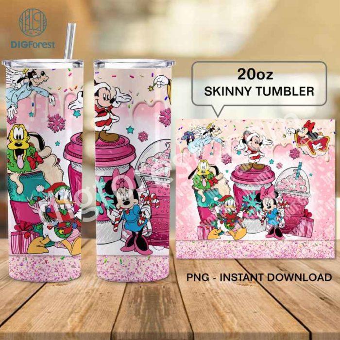 Disney Mickey And Friends Christmas Characters Friends 20oz Tumbler Wrap | Cute Mouse Friends Christmas | Magic Kingdom Png | Coffee Xmas Christmas PNG