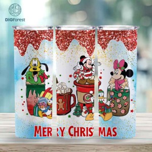 Disney Characters Friends Xmas Christmas PNG | Mickey And Friends Christmas 20oz Tumbler Wrap | Cute Mouse Friends Christmas | Magic Kingdom Png