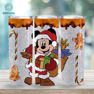 Cute Mouse Friends Christmas 20oz Tumbler Wrap | Magic Kingdom Png | Xmas Christmas PNG | Disney Mickey And Friends Christmas Characters Friends