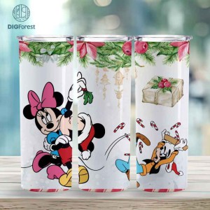 Disney Xmas Christmas PNG | Mickey And Friends Christmas Characters Friends 20oz Tumbler Wrap | Cute Mouse Friends Christmas Magic Kingdom Png