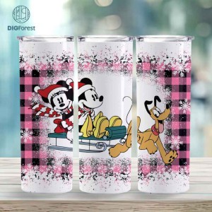 Disney Mickey And Minnie Christmas Characters Friends Png | Cute Mouse Friends Christmas 20oz Tumbler Wrap | Magic Kingdom Png | Xmas Christmas PNG