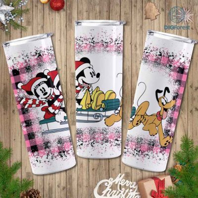 Disney Mickey And Minnie Christmas Characters Friends Png | Cute Mouse Friends Christmas 20oz Tumbler Wrap | Magic Kingdom Png | Xmas Christmas PNG