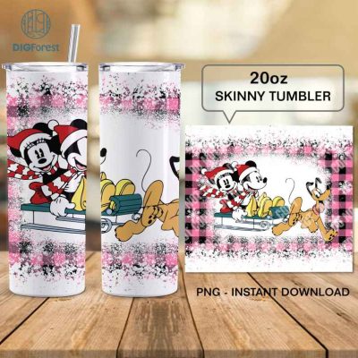 Disney Mickey And Minnie Christmas Characters Friends Png | Cute Mouse Friends Christmas 20oz Tumbler Wrap | Magic Kingdom Png | Xmas Christmas PNG