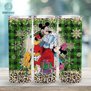 Disney Mickey And Friends Christmas Characters Friends 20oz Tumbler Wrap | Cute Mouse Friends Christmas | Magic Kingdom Png | Xmas Christmas PNG
