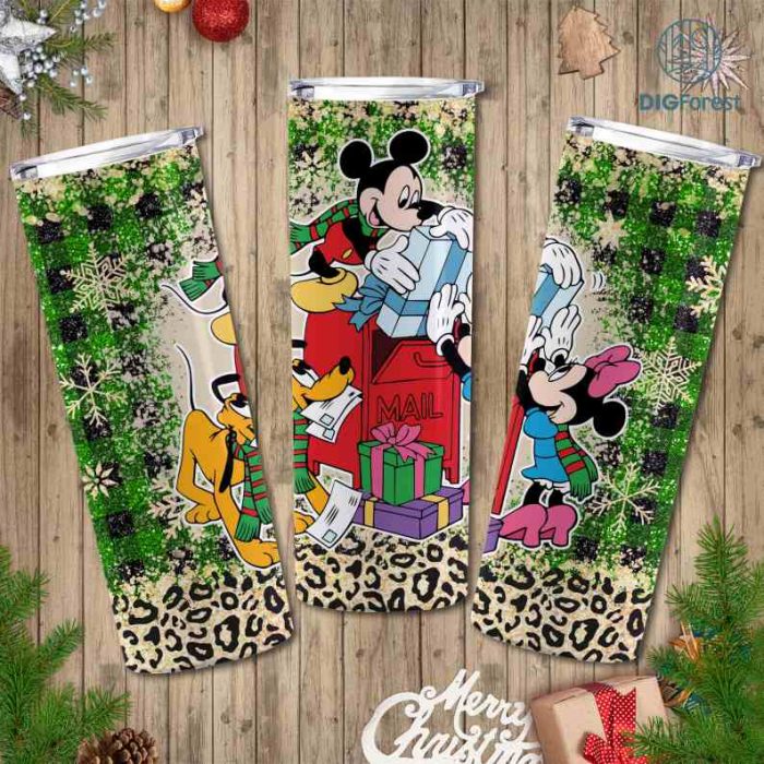 Disney Mickey And Friends Christmas Characters Friends 20oz Tumbler Wrap | Cute Mouse Friends Christmas | Magic Kingdom Png | Xmas Christmas PNG