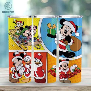 Disney Cute Mouse Friends Christmas | Mickey And Friends Christmas Characters Friends 20oz Tumbler Wrap | Magic Kingdom Png | Xmas Christmas PNG