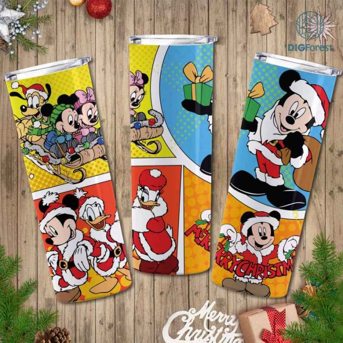 Disney Cute Mouse Friends Christmas | Mickey And Friends Christmas Characters Friends 20oz Tumbler Wrap | Magic Kingdom Png | Xmas Christmas PNG