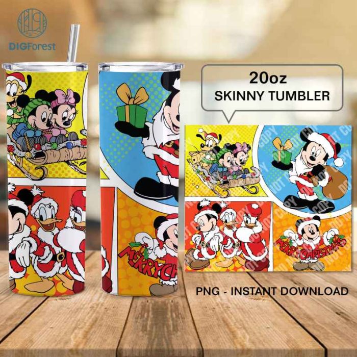 Disney Cute Mouse Friends Christmas | Mickey And Friends Christmas Characters Friends 20oz Tumbler Wrap | Magic Kingdom Png | Xmas Christmas PNG