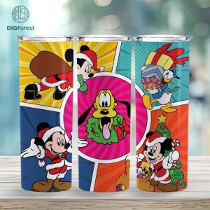 Disney Mickey And Friends Christmas Characters Friends 20oz Tumbler Wrap | Cute Mouse Friends Christmas Xmas Christmas PNG | Magic Kingdom Png | Digital Download