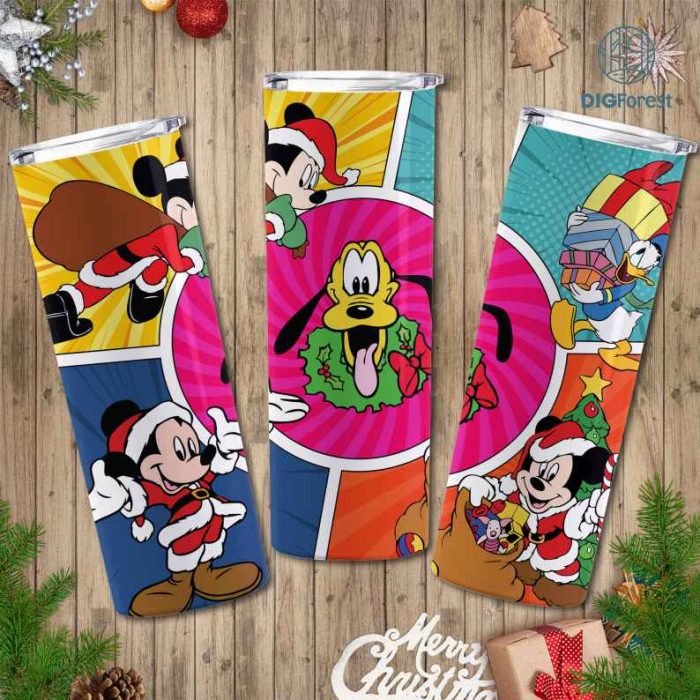 Disney Mickey And Friends Christmas Characters Friends 20oz Tumbler Wrap | Cute Mouse Friends Christmas Xmas Christmas PNG | Magic Kingdom Png | Digital Download