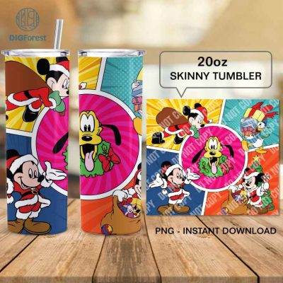 Disney Mickey And Friends Christmas Characters Friends 20oz Tumbler Wrap | Cute Mouse Friends Christmas Xmas Christmas PNG | Magic Kingdom Png | Digital Download
