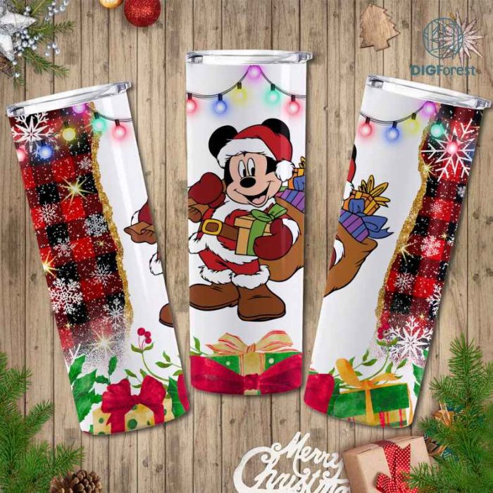 Disney Cute Mouse Friends Christmas 20oz Tumbler Wrap | Mickey Christmas Characters Friends | Magic Kingdom Png | Xmas Christmas PNG