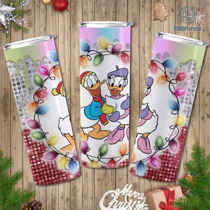 Mickey And Friends Christmas Characters Friends 20oz Tumbler Wrap | Disney Cute Mouse Friends Christmas Magic Kingdom Png | Xmas Christmas PNG
