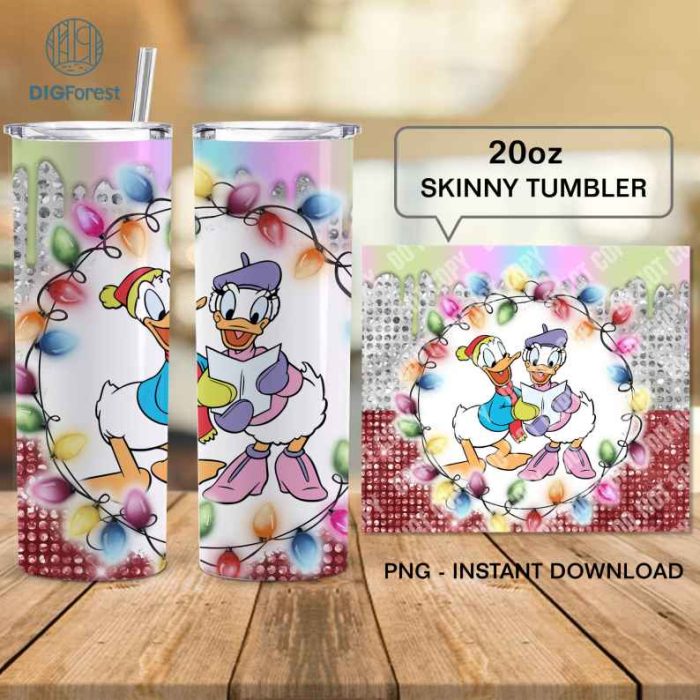 Mickey And Friends Christmas Characters Friends 20oz Tumbler Wrap | Disney Cute Mouse Friends Christmas Magic Kingdom Png | Xmas Christmas PNG