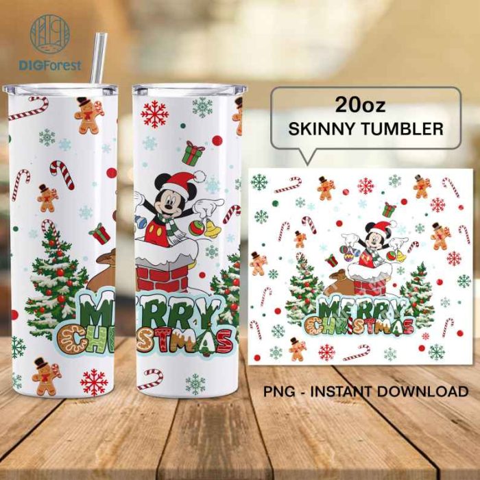 Mickey And Minnie Christmas Characters Friends 20oz Tumbler Wrap | Disney Cute Mouse Friends Christmas | Magic Kingdom Png | Xmas Christmas PNG