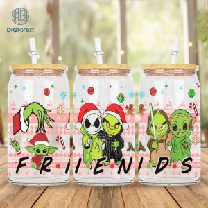 Grinch Coffee Tumbler Wrap PNG | Merry Grinchmas 16oz Libbey Glass Can Wrap Design Digital PNG | The Grinch Christmas 2023