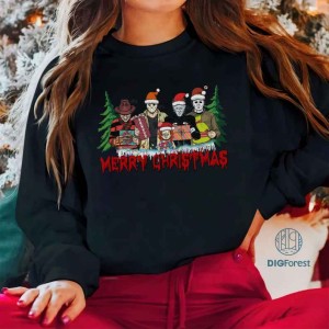 Horror Characters Christmas Png, Horror Christmas Shirt, Halloween Png, Horror Character Png, Horror Movies Png
