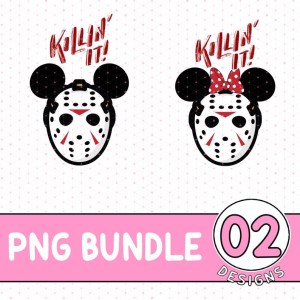 Disney Killin' It Mickey and Minnie Png | Jason Voorhees Shirt | Mickey and Friends Couple Shirt | Mickey and Minnie Mouse Valentine Shirt