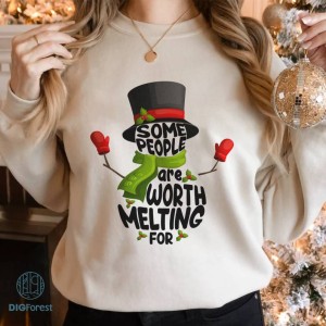 Some People Are Worth Melting For Png, Family Buffalo Plaid, Christmas Snowman Shirt, Melting Xmas Gift, Matching Family Shirt