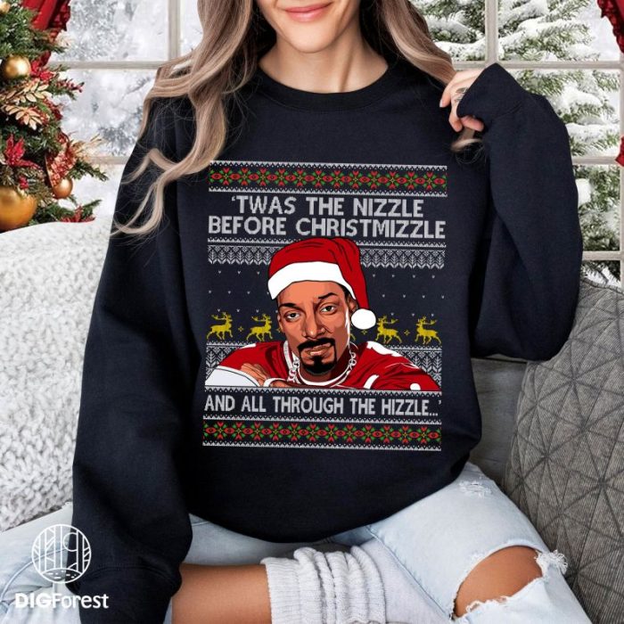 Twas the Nizzle Before Chrishizzle Shirt | Merry Christmas Digital Design | Sublimation PNG Download