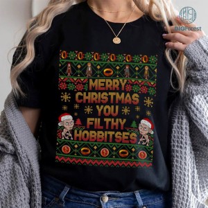 Vintage Merry Christmas You Filthy Hobbitses Shirt Digital Download, Funny Christmas Movie Shirt, Christmas Vacation Shirt Download, Xmas Gift