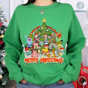 Christmas Pokemon PNG, Christmas Shirts for Anime Lovers, 90's Pokemon Lovers Christmas Shirt, Christmas Gifts For Pokemon Lovers