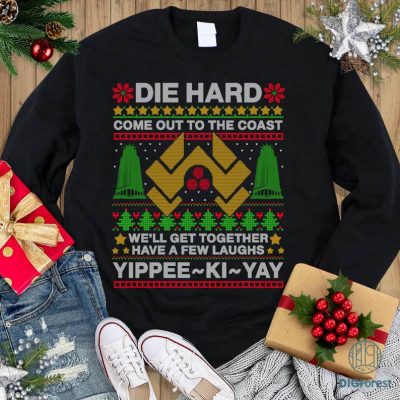 Die Hard Ugly Christmas PNG, John McClane Ugly Sweatshirt, Nakatomi Plaza Christmas Sweatshirt, Xmas Gifts, Christmas Movie Sweatshirt