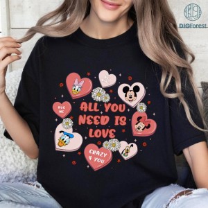 Disney All You Need Is Love, Magical Heart Valentines Shirt, Mickey And Friends, Matching Family Shirts, Disneyland Valentines Shirt, Valentines Gift