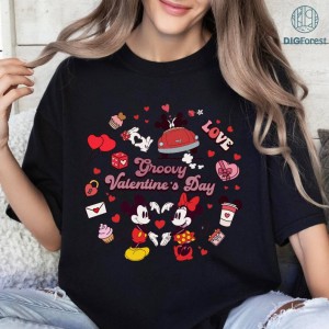 Disney Groovy Valentines Day PNG, Mickey And Minnie Valentine Shirts, Disneyland Couple Shirts, Matching Valentines Shirts, Magical Love Shirt