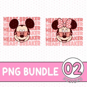 Disney Mickey Minnie Heart Breaker PNG | Mickey and Minnie Mouse PNG | Valentine Gifts | Matching Family Shirt | Couple Matching Shirts