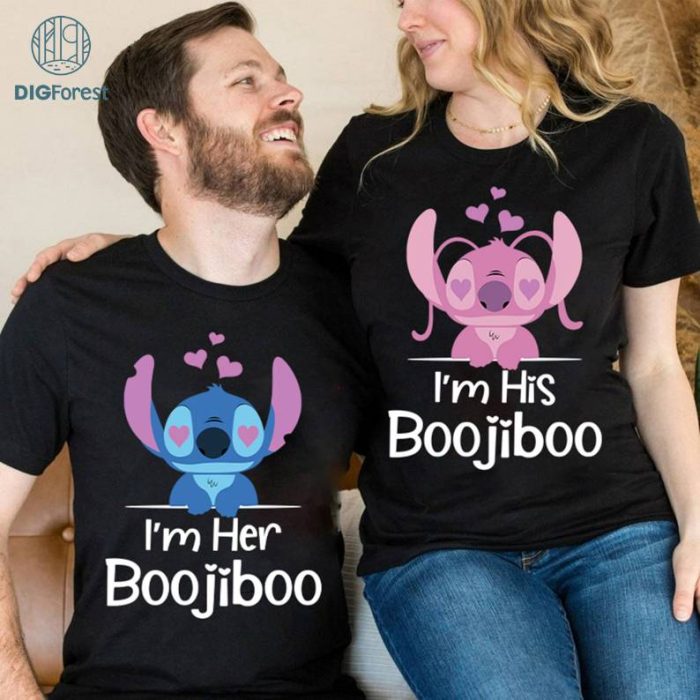 Disney Stitch and Angel Couple PNG | I'm Her Boojoboo PNG | Stitch Lovers PNG | Angel Couple Shirt | Valentine Shirt | Stitch and Lilo Shirt