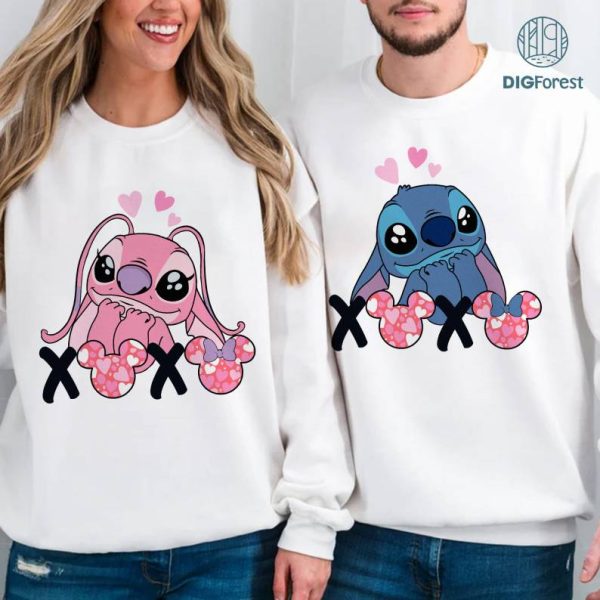 Disney I'm His Boojiboo Valentine PNG| Stitch and Angel Lovers PNG| Valentine Honeymoon Shirt | Couple Matching Shirt | Valentine Gifts
