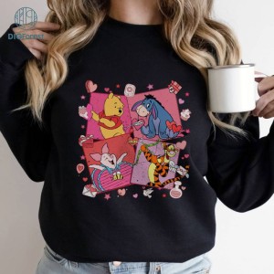 Disney Winnie the Pooh Happy Valentine PNG| Winnie the Pooh Lovers Shirt | Winnie the Pooh Couple Sweatshirt | Gifts for Couple | Matching Shirt