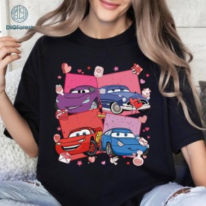 Disney Cars Happy Valentine PNG| Cars Movie Lovers Shirt | Lightning McQueen Lovers Sweatshirt | Gifts for Couple | Matching Shirt