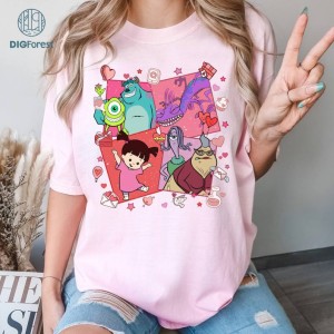 Disney Monsters University Happy Valentine PNG | Monster Inc Lovers Shirt | Monsters Inc Couple Sweatshirt | Gifts for Couple | Matching Shirt