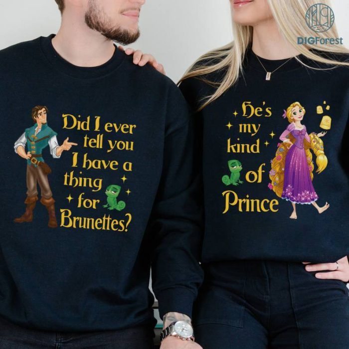 Disney Tangled Couples PNG, Rapunzel And Flynn Matching Bundle, Disneyland Valentine Honeymoon Shirt, Flynn Rider Couple Shirt, Valentine Shirt