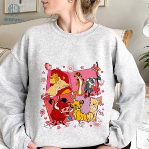 Disney Lion King Valentine PNG, Womens Valentines Day Sweatshirt, Valentine Matching Sweater, Valentine's Day Shirt | Simba and Nala Shirt